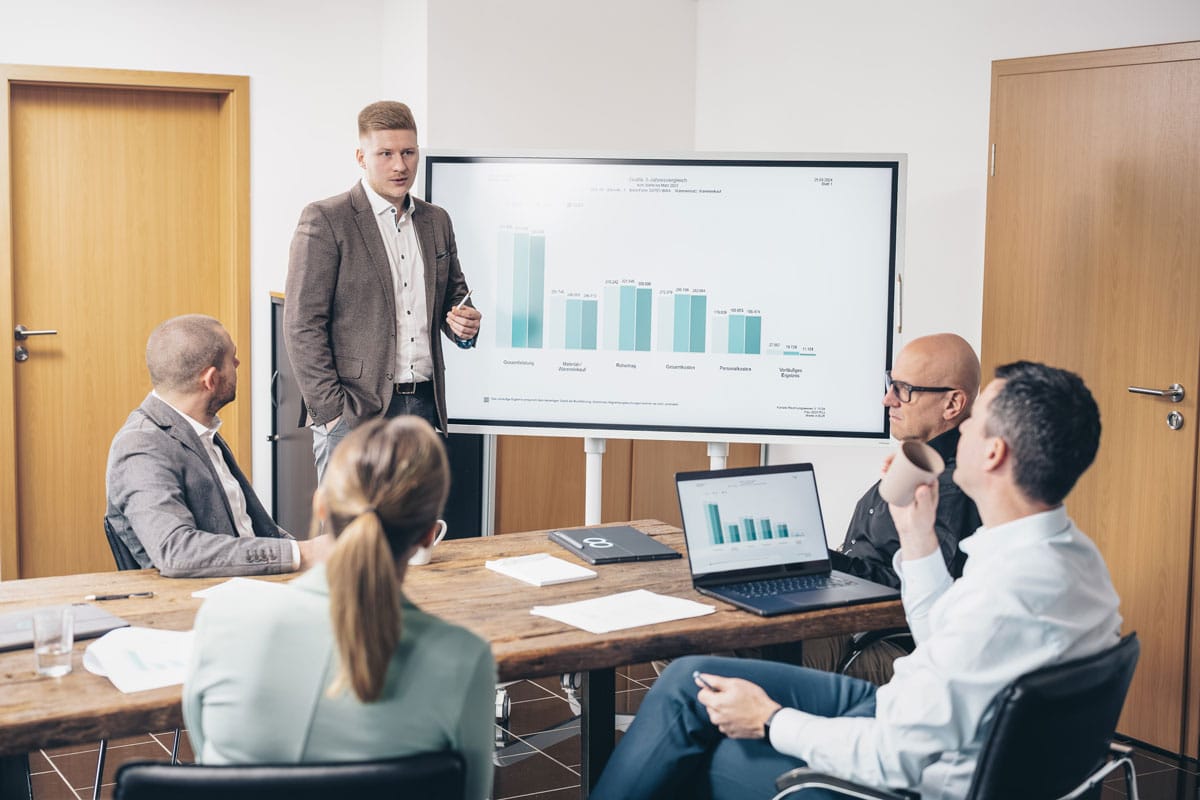 Teamwork Unternehmensberatung mit Charts